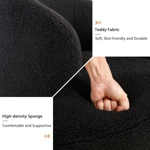 Butaca Roxy, giratoria tapizada con brazo redondo moderno, giratorio de 360 grados.