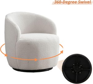 Butaca Roxy, giratoria tapizada con brazo redondo moderno, giratorio de 360 grados.