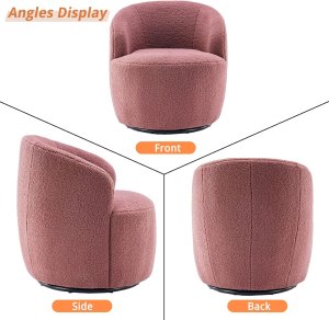 Butaca Roxy, giratoria tapizada con brazo redondo moderno, giratorio de 360 grados.