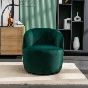 Butaca Roxy, giratoria tapizada con brazo redondo moderno, giratorio de 360 grados.