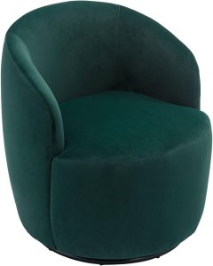 Butaca Roxy, giratoria tapizada con brazo redondo moderno, giratorio de 360 grados.