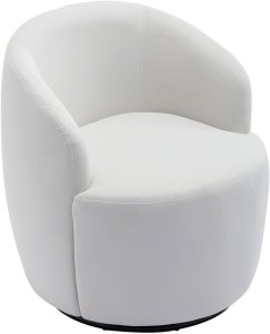 Butaca Roxy, giratoria tapizada con brazo redondo moderno, giratorio de 360 grados.