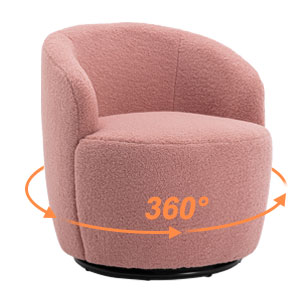 Butaca Roxy, giratoria tapizada con brazo redondo moderno, giratorio de 360 grados.