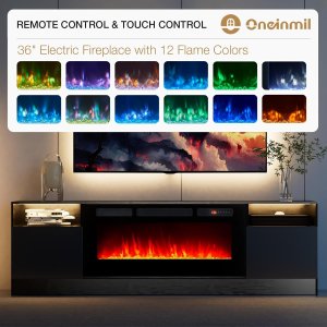 Multimueble con chimenea integrada mas luces leds.