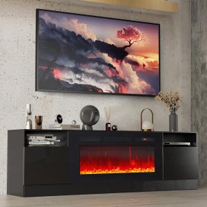 Multimueble con chimenea integrada mas luces leds.