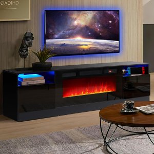 Multimueble con chimenea integrada mas luces leds.