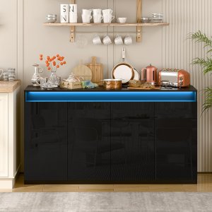 Aparador multifuncional + luces leds + estación de carga.