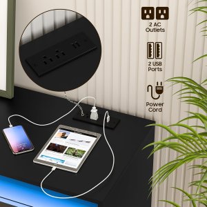 Aparador multifuncional + luces leds + estación de carga.