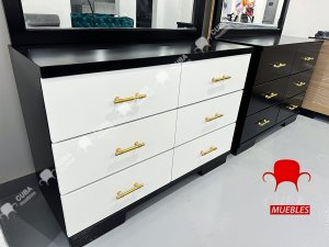 Cómoda 6 gavetas con espejo