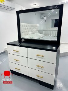 Cómoda 6 gavetas con espejo