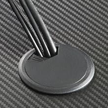 Mesa de Gamerz en forma de Z, superficie de fibra de carbono y gancho para auriculares (44 pulgadas, negro)