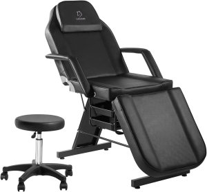 Camilla de Masajes con banqueta para salones de Belleza.