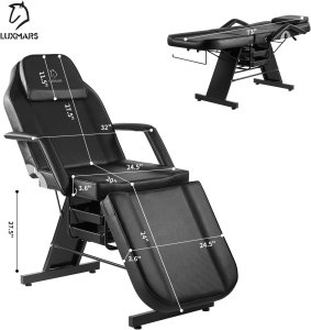 Camilla de Masajes con banqueta para salones de Belleza.