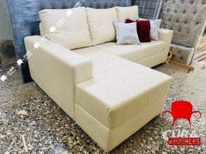 Chaise longue PRETTY FLOW en polipiel Beige