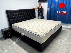 Cama EPOQUE Light king size en flexy vinil negro