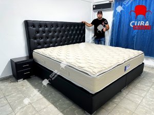 Cama EPOQUE Light king size en flexy vinil negro