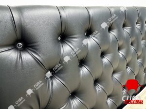 Cama EPOQUE Light king size en flexy vinil negro