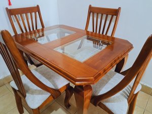 Comedor "Tropical" 4 sillas Madera color Natural