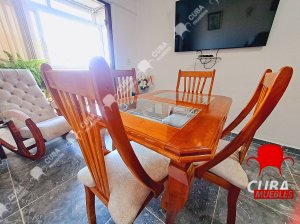 Comedor "Tropical" 4 sillas Madera color Natural