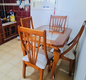 Comedor "Tropical" 4 sillas Madera color Natural