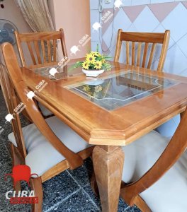 Comedor "Tropical" 4 sillas Madera color Natural