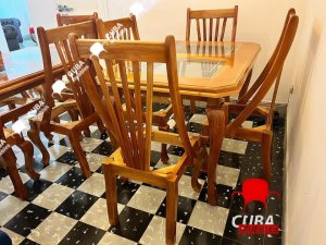 Comedor "Tropical" 4 sillas Madera color Natural