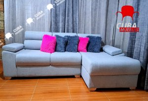 Andrea Tiny tapizado en linota gris claro