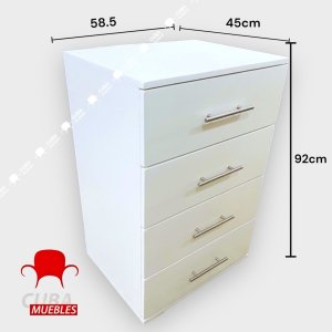 Gavetero Minimalista 4 Gavetas en Blanco