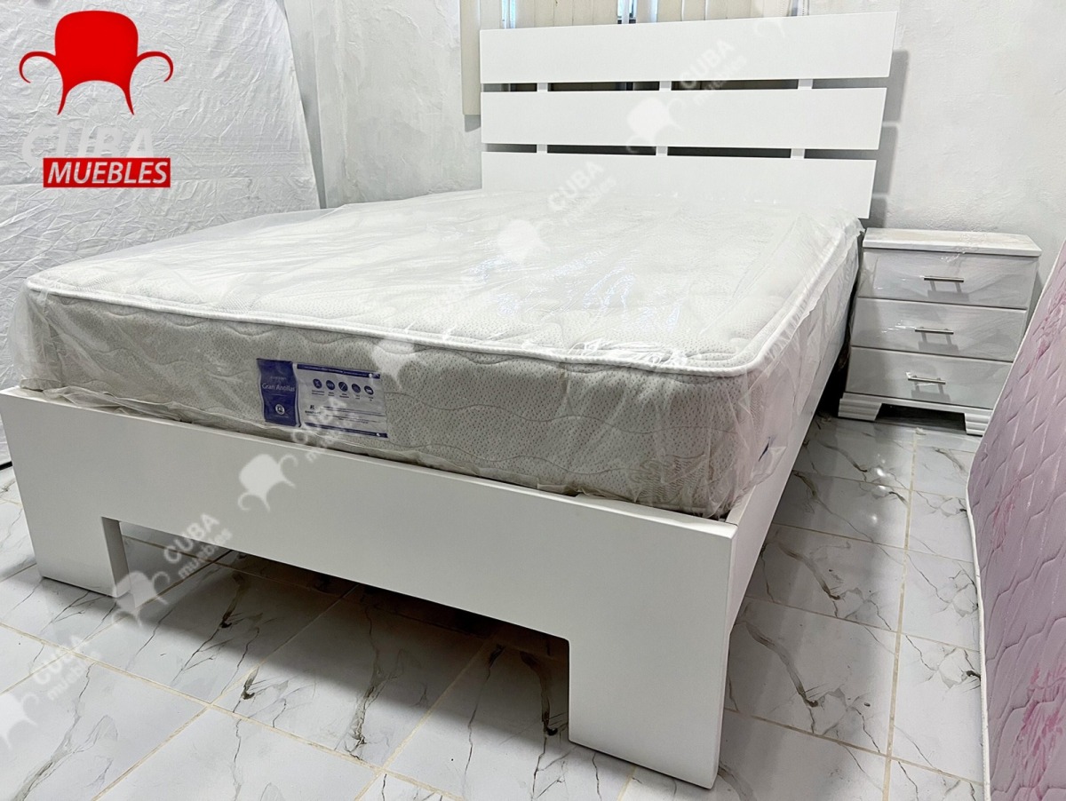 Cama Armony Blanca Camera con Mesita de 3.