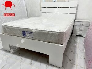 Cama Armony Blanca Camera con Mesita de 3.