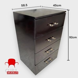 Gavetero Minimalista 4 Gavetas en Negro