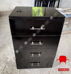 Gavetero Minimalista 4 Gavetas en Negro