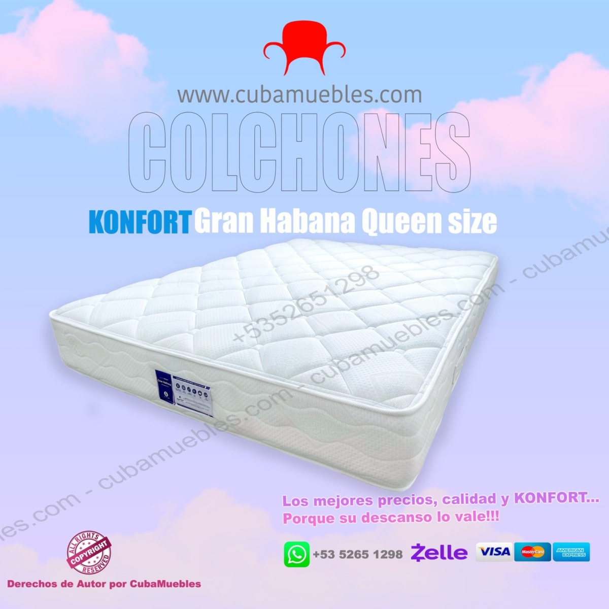 Colchón Konfort Gran Habana Queen Size