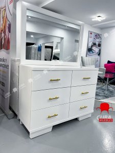 Cómoda 6 gavetas con espejo