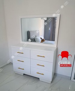 Cómoda 6 gavetas con espejo