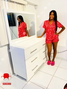 Cómoda 6 gavetas con espejo