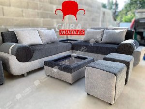 Esquinero Cleopatra Chenille Gris