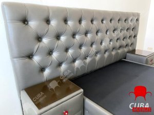 Cama tapizada*FULL*camera - Flexy Gris