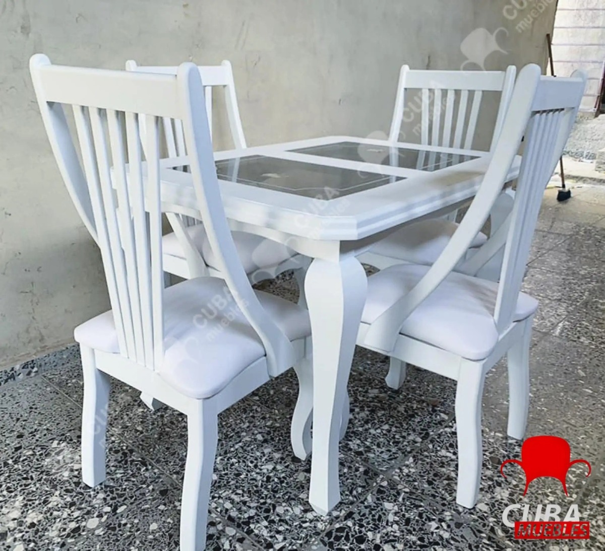 Comedor Tropical 4 Sillas - Blanco