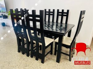 Comedor Madera Torres 6 plazas.