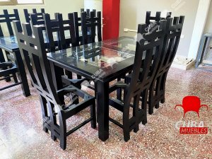 Comedor Madera Torres 6 plazas.