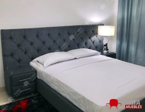 Cama Tapizada Full Queen - Chenille