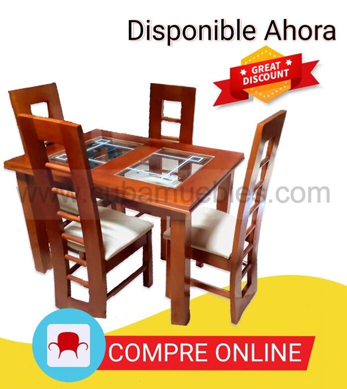 Comedor IMAGEN 4 Sillas - OCRE o NATURAL