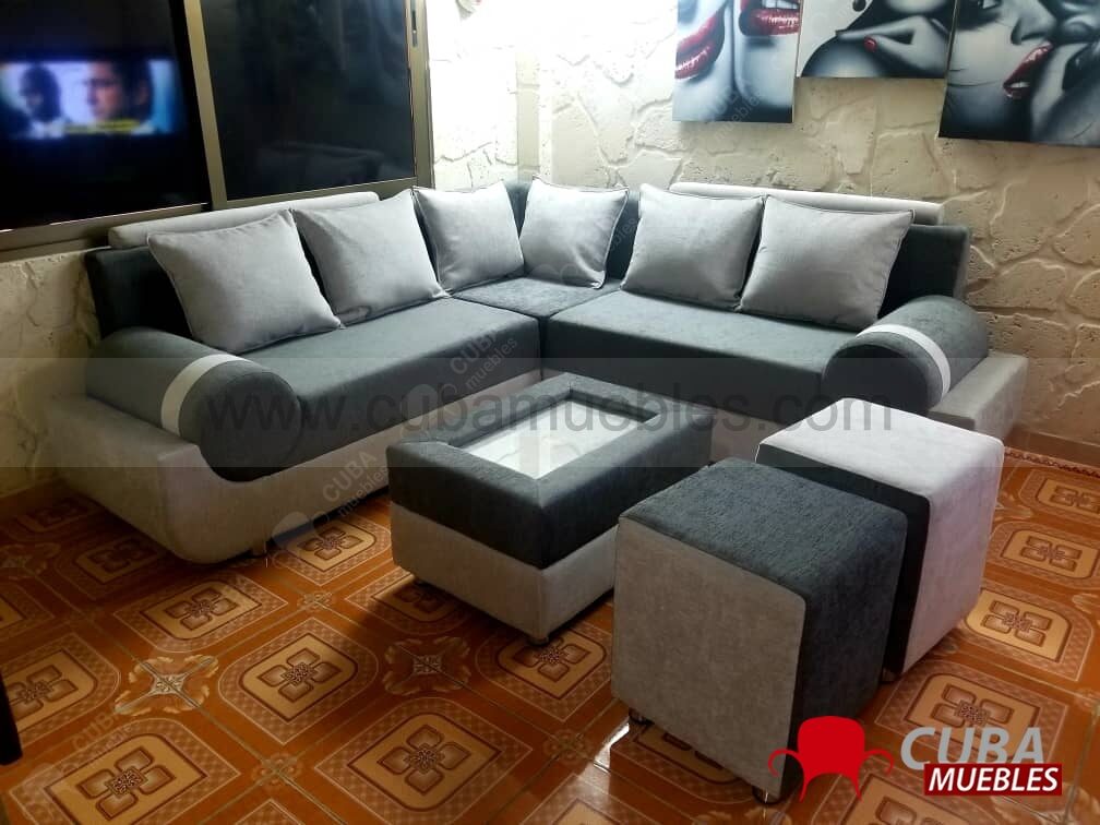 Esquinero Cleopatra con Mesita y Poofs