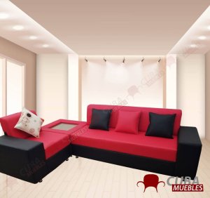 Esquinero Pretty Negro y Rojo