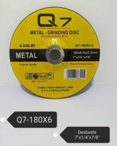 DISCO P/CORTAR METAL 7"(180) X 1-1/16"(1.6) X 7/8"