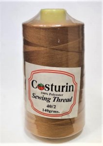 CONOS DE HILO DE COSER NO. 40/2, 100% POLIÉSTER, 5000 YARDAS DE LONGITUD, COLOR JEANS OSCURO (CAJAS X 12U)