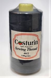 CONOS DE HILO DE COSER NO. 40/2, 100% POLIÉSTER, 5000 YARDAS DE LONGITUD, COLOR GRIS OSCURO (CAJAS X 12U)