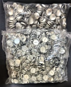 BOTONES METÁLICOS DECORATIVOS #36 PARA SER FORRADOS Y USADOS EN TAPICERÍA (SET DE 1000 PARES).