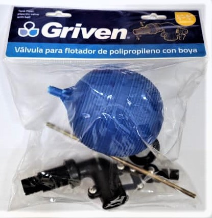VALVULA PARA FLOTADOR DE POLIPROPILENO CON BOYA, MARCA GRIVEN